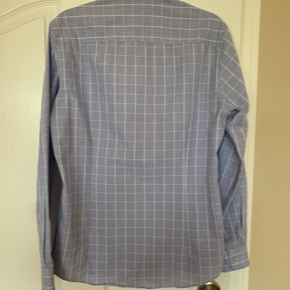Bar III mens shirt blue with grid print. Sz M never worn - Picture 4 of 4